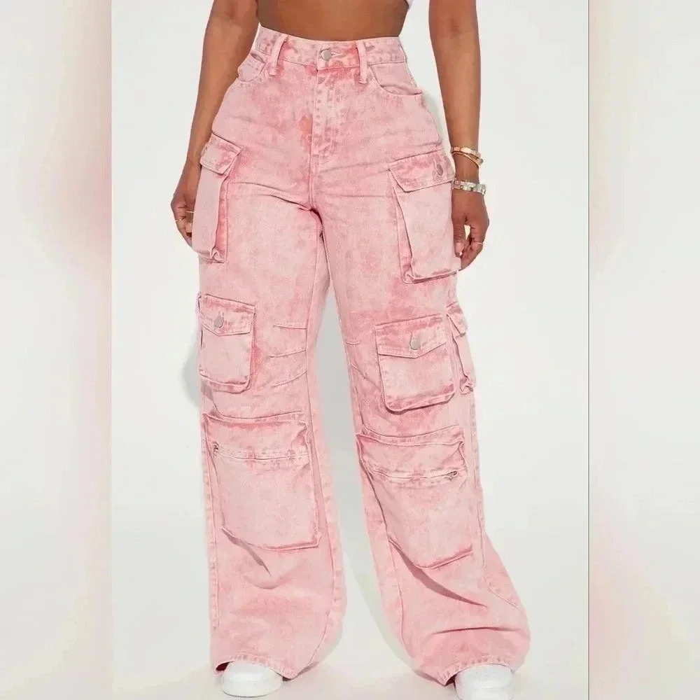Fashion Nova Lily Rise Cargo Jeans.  Nwt - Picture 4 of 7